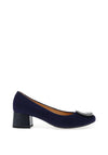 Bioeco by Arka Suede Low Block Heel Shoes, Navy
