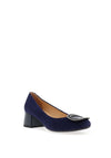 Bioeco by Arka Suede Low Block Heel Shoes, Navy