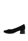 Bioeco by Arka Suede Low Block Heel Shoes, Black