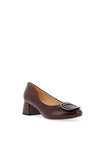 Bioeco by Arka Patent Leather Low Block Heel Shoes, Wine