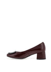 Bioeco by Arka Patent Leather Low Block Heel Shoes, Wine