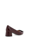 Bioeco by Arka Patent Leather Low Block Heel Shoes, Wine