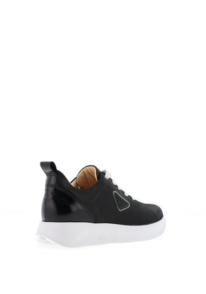Bioeco by Arka Shimmering Leather Trainers, Black
