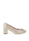 Bioeco by Arka Wide Fit Slip-on Mid Height Heeled Shoes, Gold