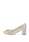 Bioeco by Arka Wide Fit Slip-on Mid Height Heeled Shoes, Gold