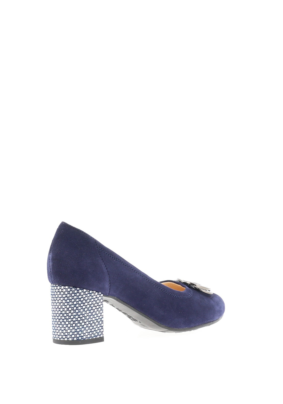 Bioeco by Arka Wide Fit Brooch Detail Heeled Pumps, Navy