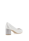 Bioeco by Arka Shimmer Block Heeled Pumps, Silver
