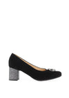 Bioeco by Arka Brooch Detail Heeled Pumps, Black