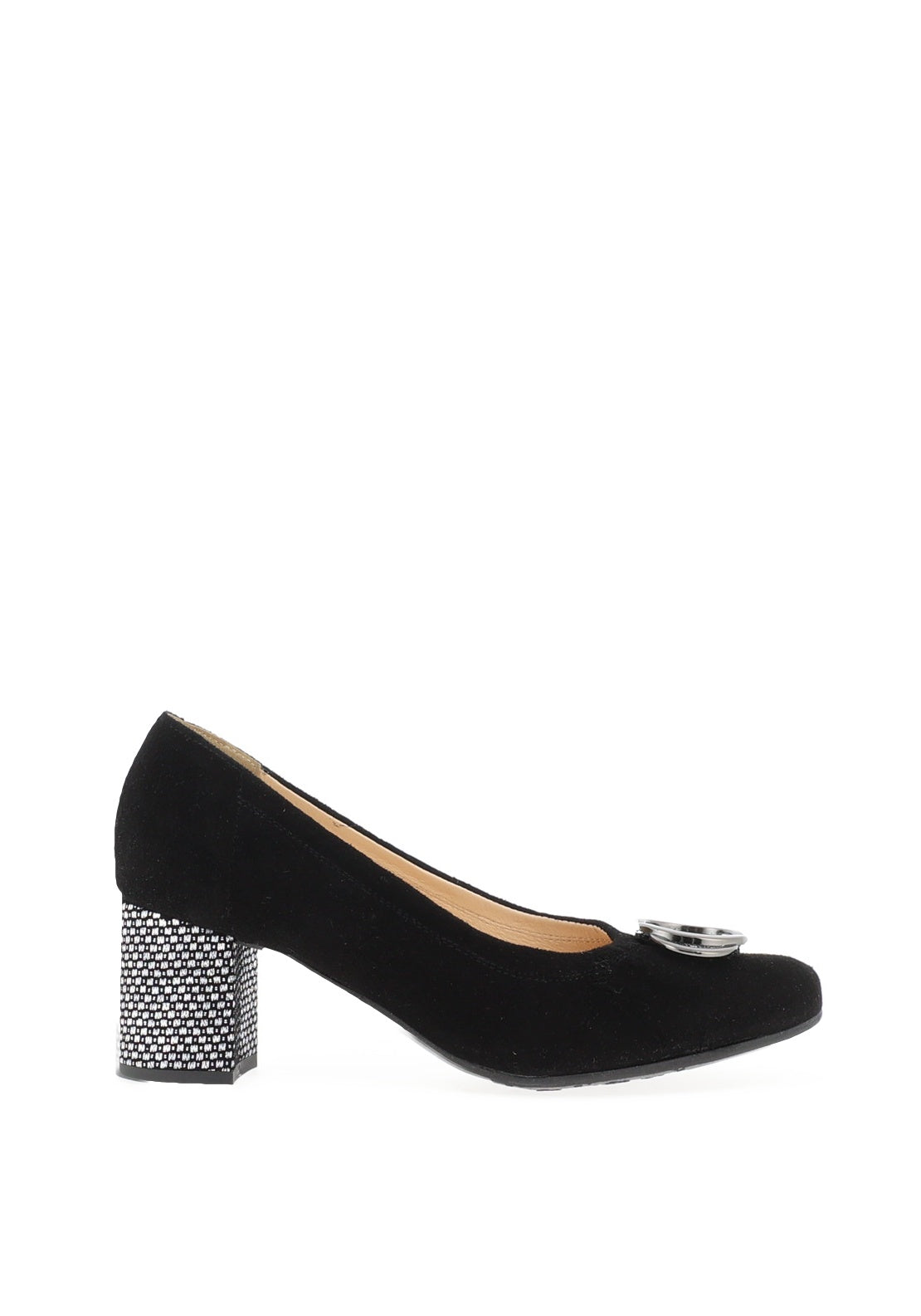 Bioeco by Arka Wide Fit Brooch Detail Heeled Pumps, Black