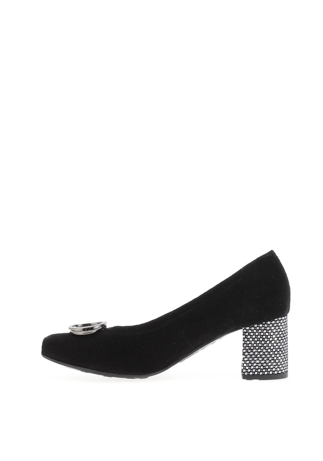 Bioeco by Arka Wide Fit Brooch Detail Heeled Pumps, Black