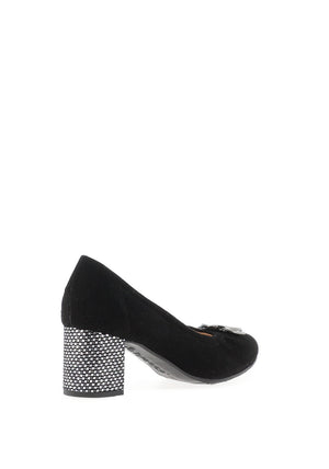 Bioeco by Arka Wide Fit Brooch Detail Heeled Pumps, Black