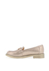 Bioeco by Arka Shimmering Metallic Leather Loafers, Gold