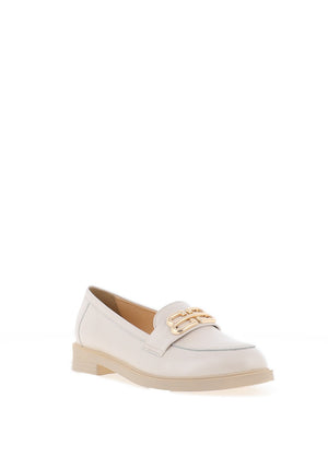 Bioeco by Arka Shimmering Metallic Leather Loafers, Pearl Beige