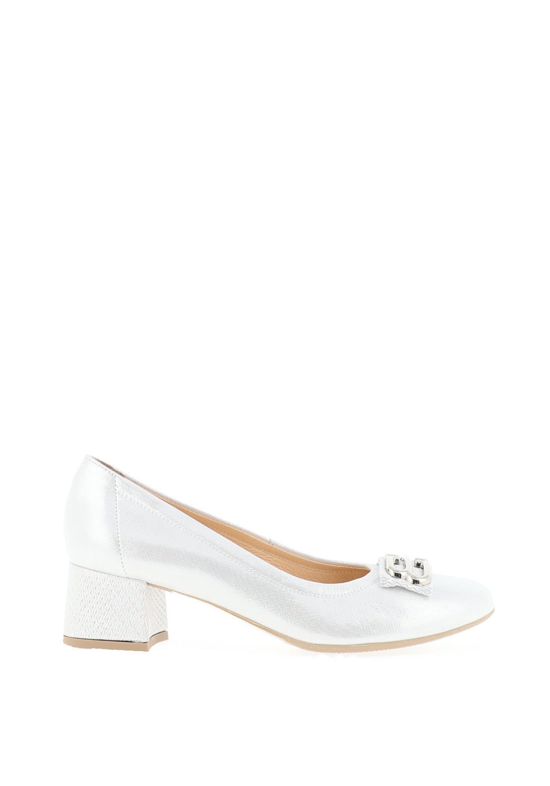 Bioeco by Arka Shimmer Heeled Pumps, Silver