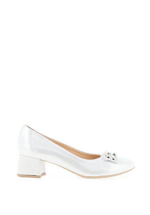 Bioeco by Arka Shimmer Heeled Pumps, Silver