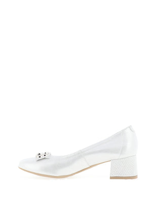 Bioeco by Arka Shimmer Heeled Pumps, Silver