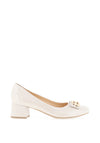 Bioeco by Arka Shimmer Heeled Pumps, Pearl White