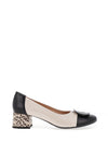 Bioeco by Arka Colour Block Leather Heeled Pumps, Pearl White