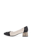 Bioeco by Arka Colour Block Leather Heeled Pumps, Pearl White