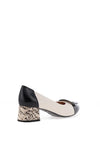 Bioeco by Arka Colour Block Leather Heeled Pumps, Pearl White