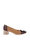 Bioeco by Arka Colour Block Leather Heeled Pumps, Beige