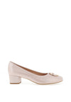 Bioeco by Arka Wide Fit Shimmering Leather Heeled Pumps, Blush Pink