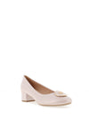 Bioeco by Arka Wide Fit Shimmering Leather Heeled Pumps, Blush Pink