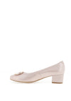 Bioeco by Arka Wide Fit Shimmering Leather Heeled Pumps, Blush Pink