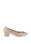 Bioeco by Arka Metallic Leather Heeled Pumps, Gold