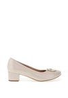 Bioeco by Arka Shimmering Leather Heeled Pumps, Pearl White