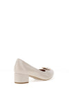 Bioeco by Arka Shimmering Leather Heeled Pumps, Pearl White