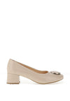 Bioeco by Arka Wide Fit Slip-on Heeled Pumps, Beige