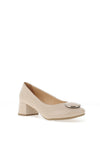 Bioeco by Arka Wide Fit Slip-on Heeled Pumps, Beige