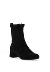 Bioeco By Arka Suede Block Heel Sock Boot, Black
