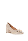 Bioeco by Arka Leather & Patent Block Heel Shoes, Beige