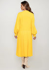 Birelin Tie Detail Midi Dress, Yellow
