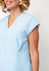 Birélin Sleeveless with Button Detail Midi Dress, Light Blue