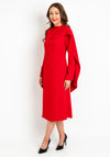Birelin Cape Detail Midi Dress, Red