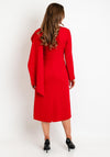 Birelin Cape Detail Midi Dress, Red
