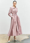 Bize Pleated Belted Shirt Dress, Pink