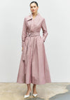 Bize Pleated Belted Shirt Dress, Pink