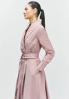 Bize Pleated Belted Shirt Dress, Pink