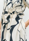 Bize Abstract Print Shirt Dress, Beige and Black