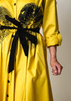 Bize Cotton Button Down Midi Dress, Yellow