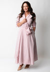 Bize Cotton Button Down Long Dress, Pink