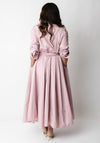 Bize Cotton Button Down Long Dress, Pink