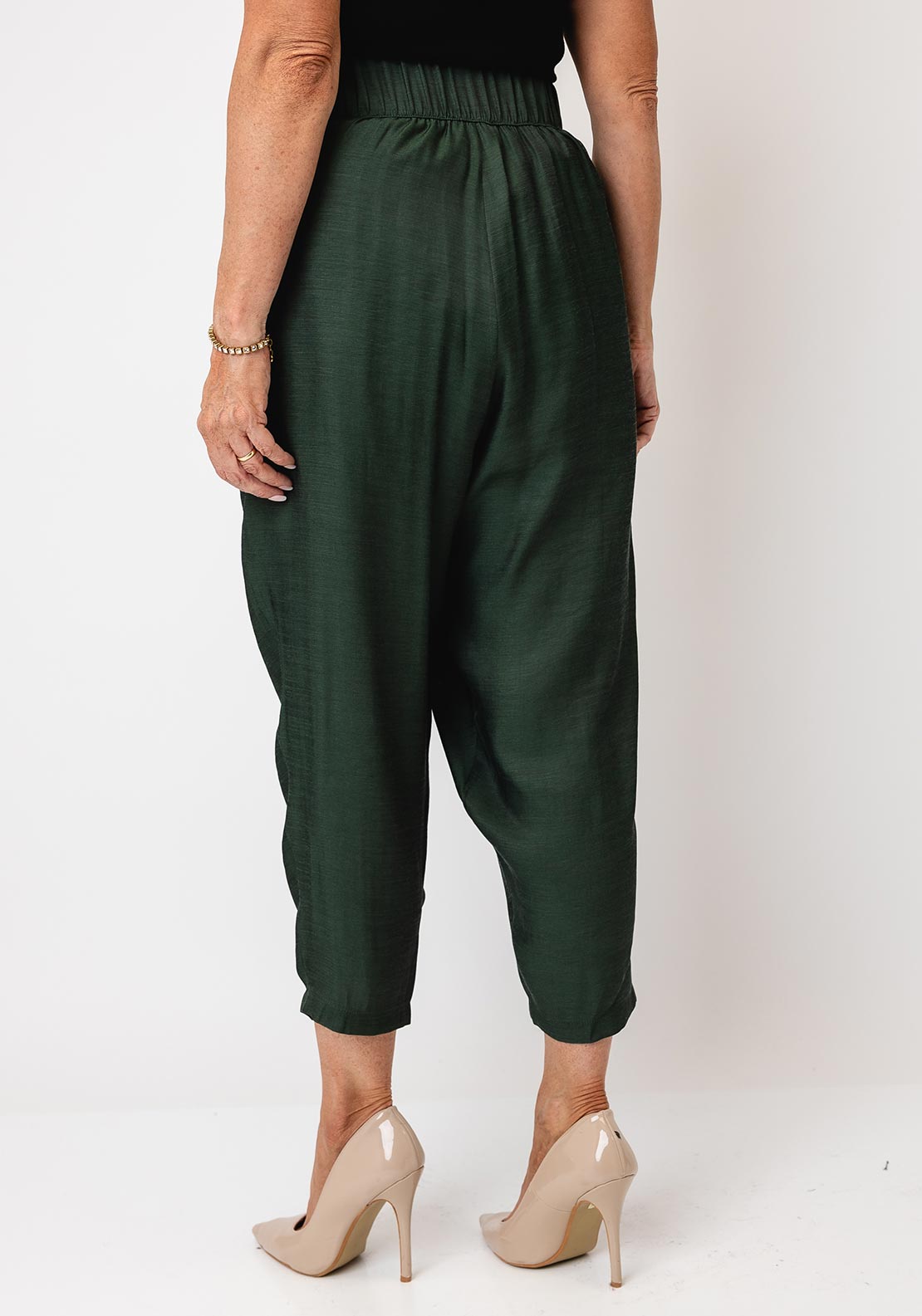Bize Tapered High Waisted Trousers, Green