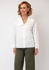 Bize Collared Button Front Shirt, White