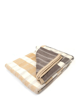 Biederlack Abstract Stipes 150x200cm Throw, Natural & Blue