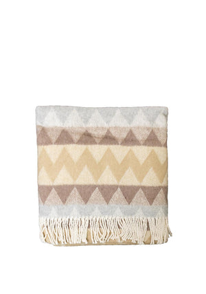 Sheelin Chevron 150x200cm Throw, Beige Multi